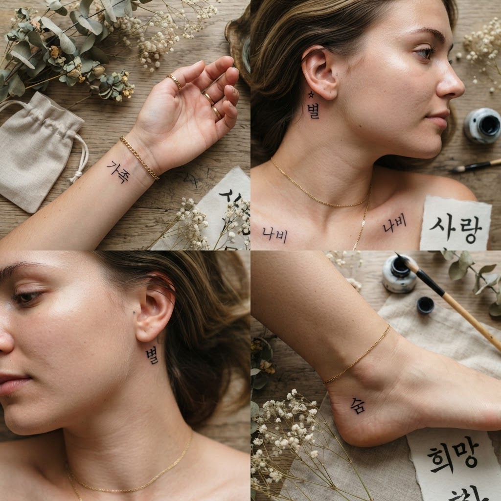 한글 타투 사례 3 – 다양한 한글 타투 컬렉션